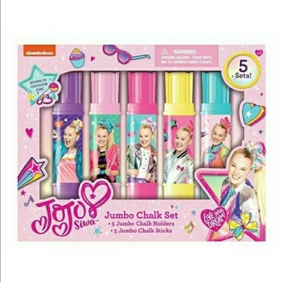 JOJO SIWA Jumbo Chalk 5-Piece Set outdoor fun ! perfect gift - Picture 1 of 7